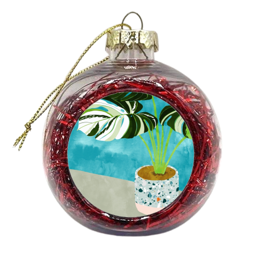 Variegated Monstera - xmas bauble by Uma Prabhakar Gokhale