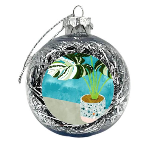 Variegated Monstera - xmas bauble by Uma Prabhakar Gokhale