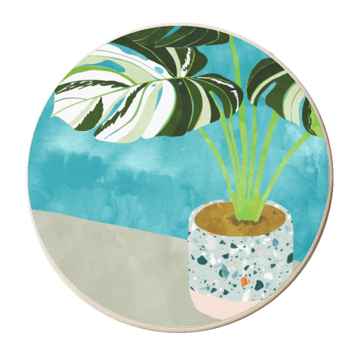 Variegated Monstera - personalised beer coaster by Uma Prabhakar Gokhale