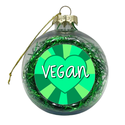 Vegan Love Heart - xmas bauble by Adam Regester