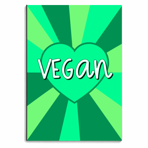 Vegan Love Heart - personalised A4, A5, A6 notebook by Adam Regester