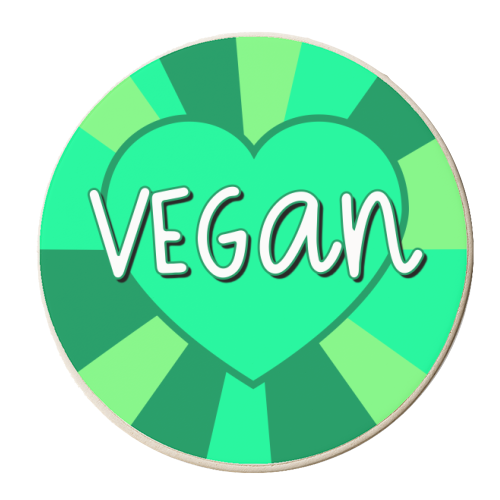 Vegan Love Heart - personalised beer coaster by Adam Regester