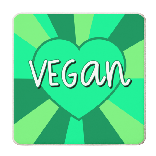 Vegan Love Heart - personalised beer coaster by Adam Regester