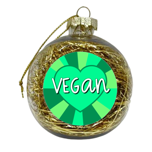 Vegan Love Heart - xmas bauble by Adam Regester
