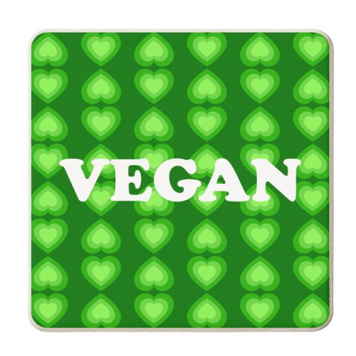 Vegan Love - personalised beer coaster by Adam Regester