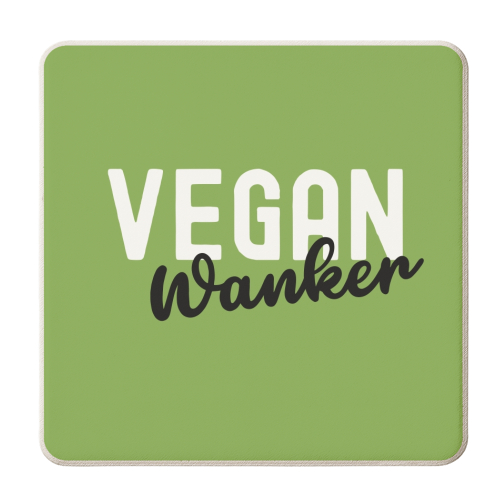 Vegan Wanker - personalised beer coaster by Giddy Kipper