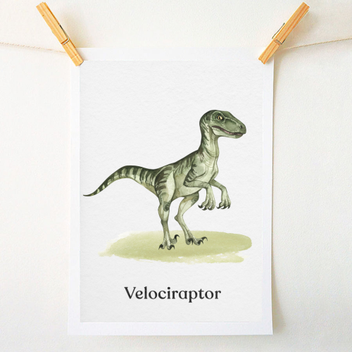 Velociraptor - A1 - A4 art print by Gal Design