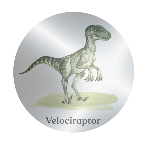 Velociraptor - Circle Sticker by Gal Design