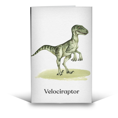 Velociraptor - funny greeting card by Gal Design
