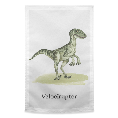 Velociraptor - funny tea towel by Gal Design