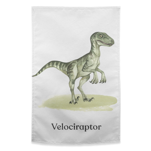 Velociraptor - funny tea towel by Gal Design