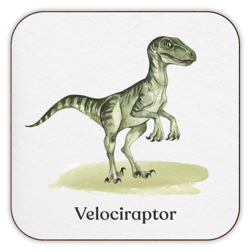 Velociraptor - personalised beer coaster by Gal Design