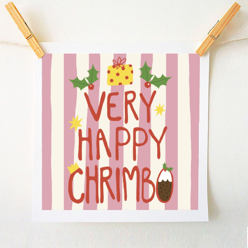Very Happy Chrimbo - A1 - A4 art print by Giddy Kipper