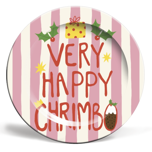 Very Happy Chrimbo - ceramic dinner plate by Giddy Kipper