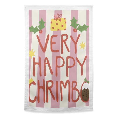 Very Happy Chrimbo - funny tea towel by Giddy Kipper