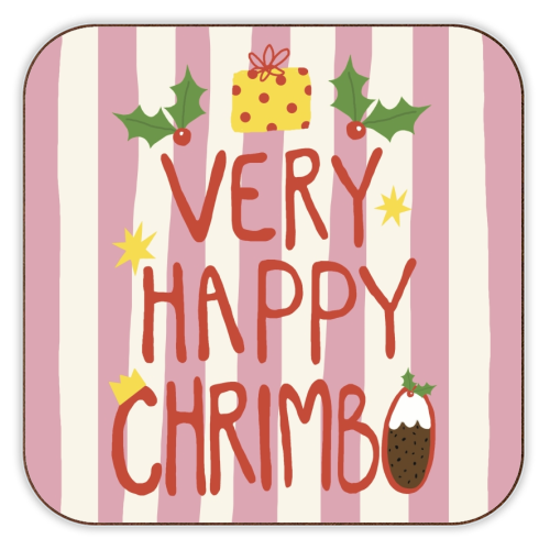 Very Happy Chrimbo - personalised beer coaster by Giddy Kipper