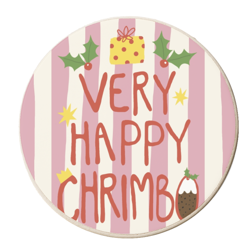 Very Happy Chrimbo - personalised beer coaster by Giddy Kipper