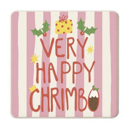 Very Happy Chrimbo - personalised beer coaster by Giddy Kipper