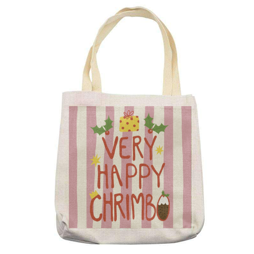Very Happy Chrimbo - printed canvas tote bag by Giddy Kipper