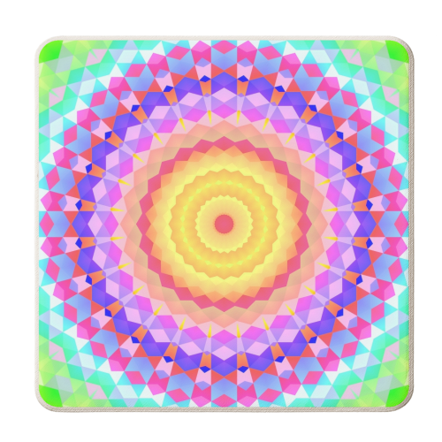 Vibrant Mandala - personalised beer coaster by Kaleiope Studio