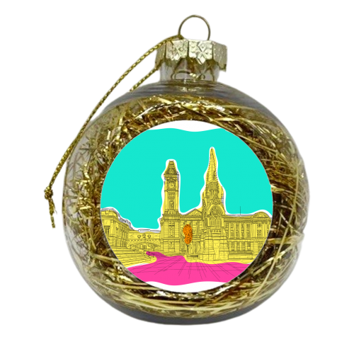 Victoria Square (Birmingham) In Colours - xmas bauble by Adam Regester