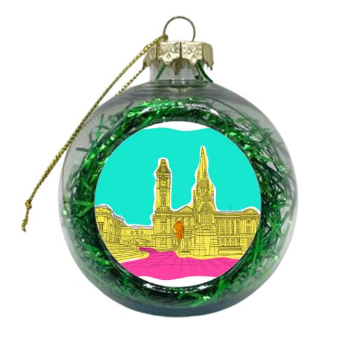 Victoria Square (Birmingham) In Colours - xmas bauble by Adam Regester