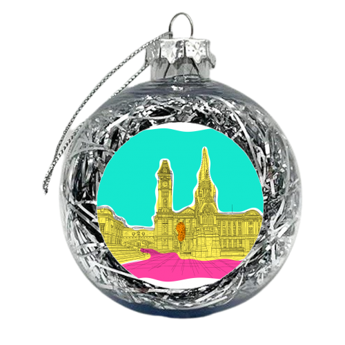 Victoria Square (Birmingham) In Colours - xmas bauble by Adam Regester