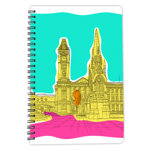Victoria Square (Birmingham) In Colours - personalised A4, A5, A6 notebook by Adam Regester