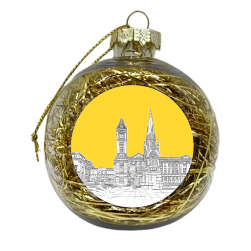 Victoria Square , Birmingham , UK (yellow version) - xmas bauble by Adam Regester