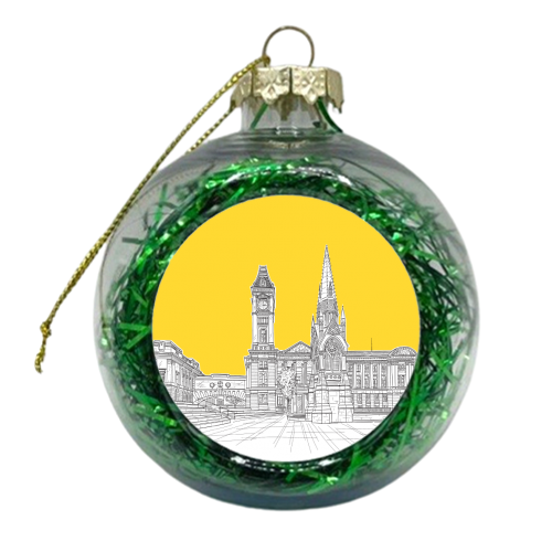 Victoria Square , Birmingham , UK (yellow version) - xmas bauble by Adam Regester