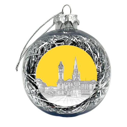 Victoria Square , Birmingham , UK (yellow version) - xmas bauble by Adam Regester
