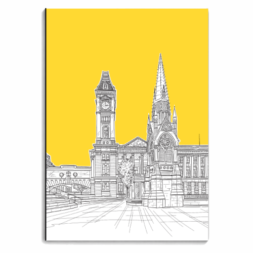Victoria Square , Birmingham , UK (yellow version) - personalised A4, A5, A6 notebook by Adam Regester