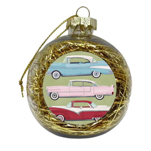 Vintage American Cars - xmas bauble by Sarah Wilkinson
