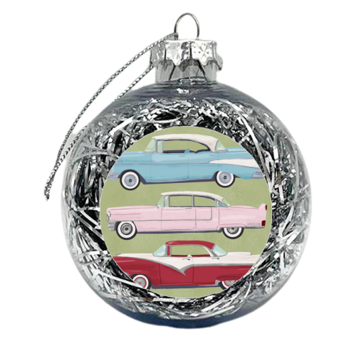 Vintage American Cars - xmas bauble by Sarah Wilkinson