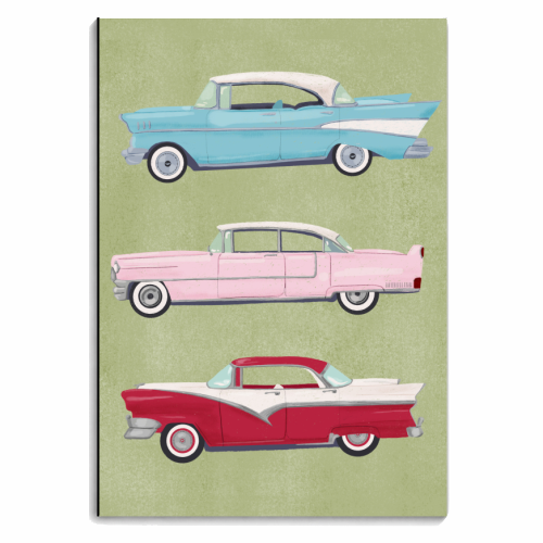Vintage American Cars - personalised A4, A5, A6 notebook by Sarah Wilkinson
