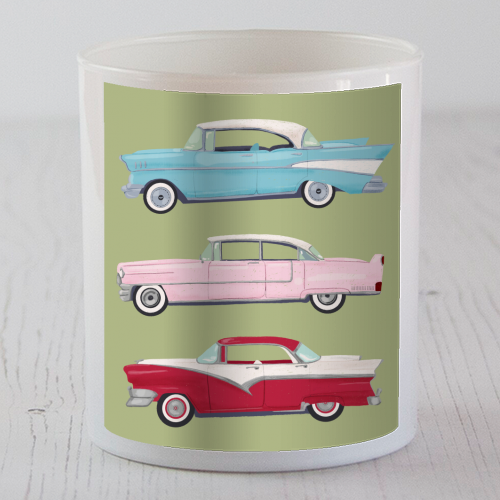 Vintage American Cars - scented candle by Sarah Wilkinson