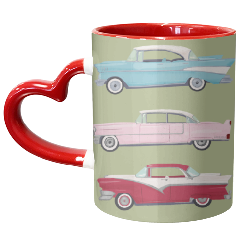 Vintage American Cars - unique mug by Sarah Wilkinson