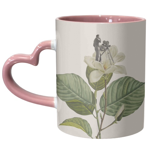Vintage cameraman - unique mug by Frida Floral Studio