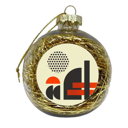 Vintage Geometric Aesthetic - xmas bauble by EZbie