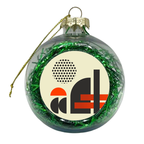 Vintage Geometric Aesthetic - xmas bauble by EZbie