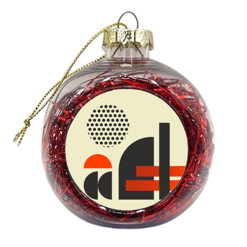 Vintage Geometric Aesthetic - xmas bauble by EZbie