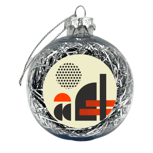 Vintage Geometric Aesthetic - xmas bauble by EZbie