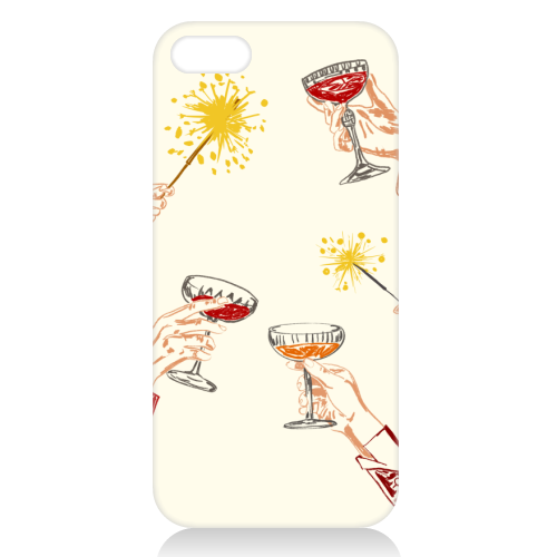 Vintage Holidays Cocktail Cheers Illustration - unique phone case by EZbie