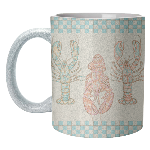 VIntage Pastel Lobster Core - unique mug by EZbie