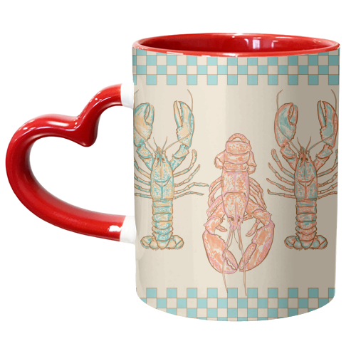 VIntage Pastel Lobster Core - unique mug by EZbie