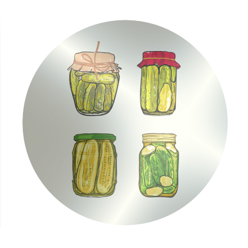 Vintage Pickles Jar Collection - Circle Sticker by EZbie