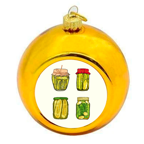 Vintage Pickles Jar Collection - colourful christmas bauble by EZbie