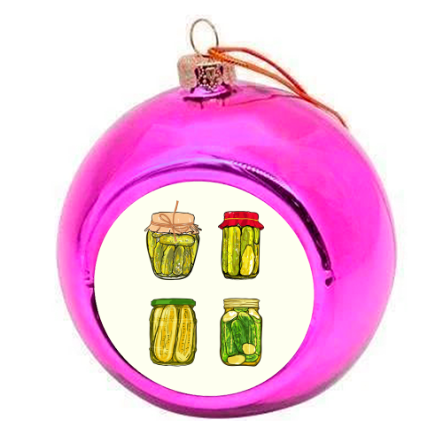 Vintage Pickles Jar Collection - colourful christmas bauble by EZbie