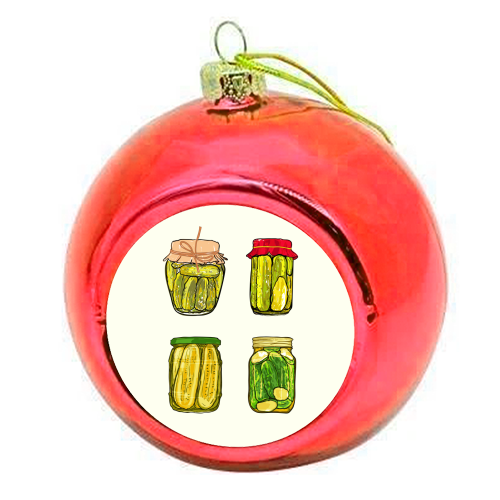 Vintage Pickles Jar Collection - colourful christmas bauble by EZbie