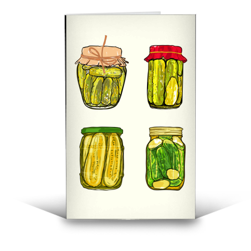 Vintage Pickles Jar Collection - funny greeting card by EZbie